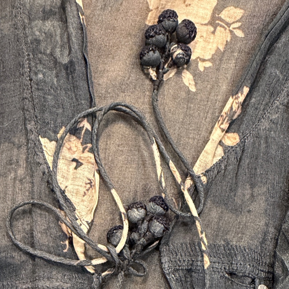 Floral Silk Robe.  Shimmers in sun. Light as a feather.  A truly special piece.